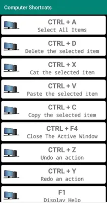 Computer Shortcuts android App screenshot 1